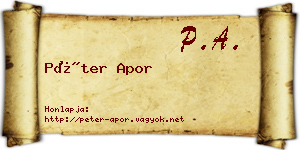 Péter Apor névjegykártya